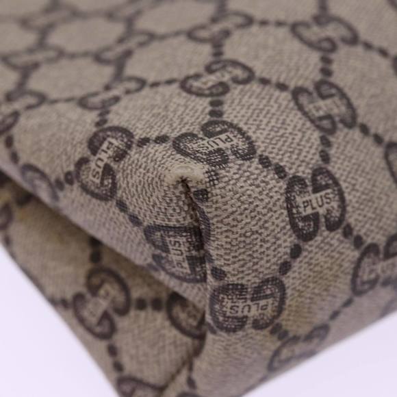 GUCCI GG Plus Supreme Clutch Bag PVC Beige Auth 78609 - Picture 8 of 16